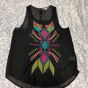 xsmall black sheer tank